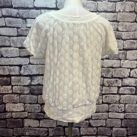 Alfani White Short Sleeve Pull Over Blouse Size XL - Picture 6 of 10